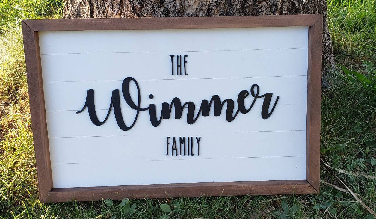 Handmade Personalized Family Name Farmhouse Wood Sign Handmade Decor Country Family Home Fall Decor Christmas Gift for Friends and Family