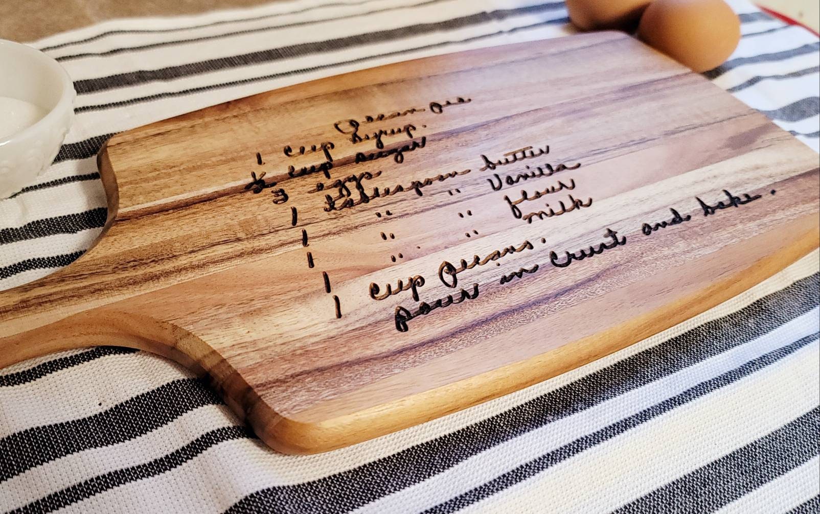 Handwritten Recipe Cutting Board Mom's Grandma's Recipe Christmas Gift Personalized Recipe Board