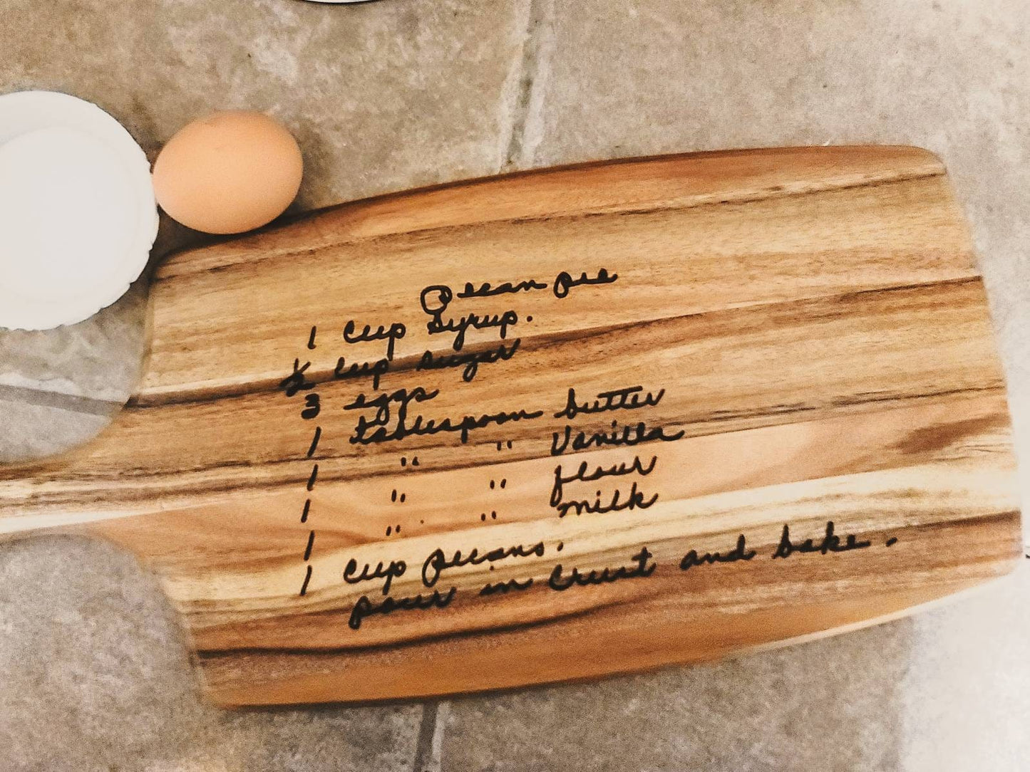 Handwritten Recipe Cutting Board Mom's Grandma's Recipe Christmas Gift Personalized Recipe Board