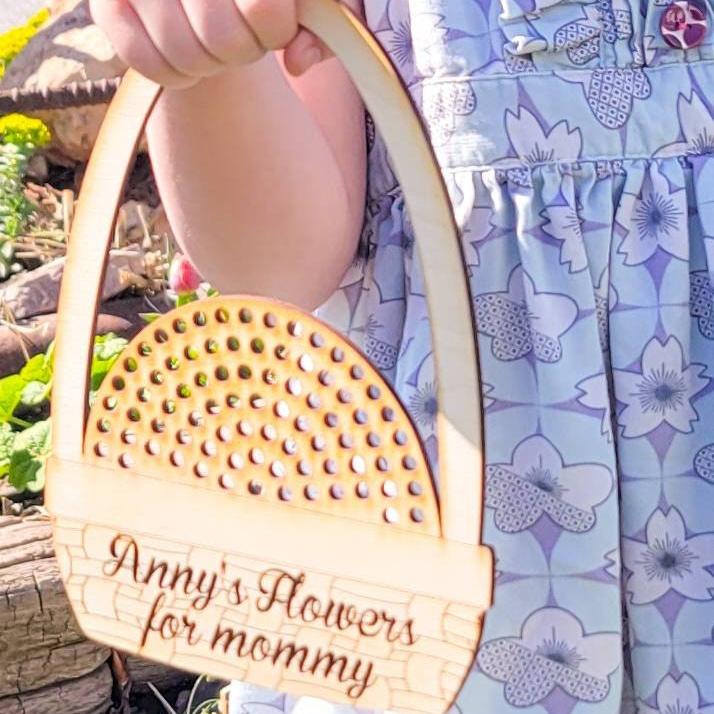 Mother's Day Gift Flowers for Mommy Flowers Grandma Mom Basket Dandelion Picked Flower Vase Basket Personalized Gift For Mama Gift For Nana