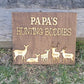 Grandpa's Hunting Buddies Hunting with Papa Dad Father's Day Birthday Sign Personalized Customized Hunting Trip Gift For Him 1-5 Deer