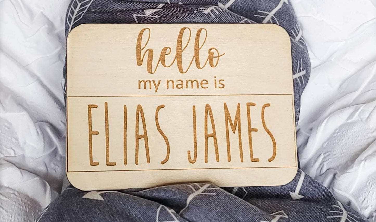 Newborn Baby Wooden Nametag Photo Prop