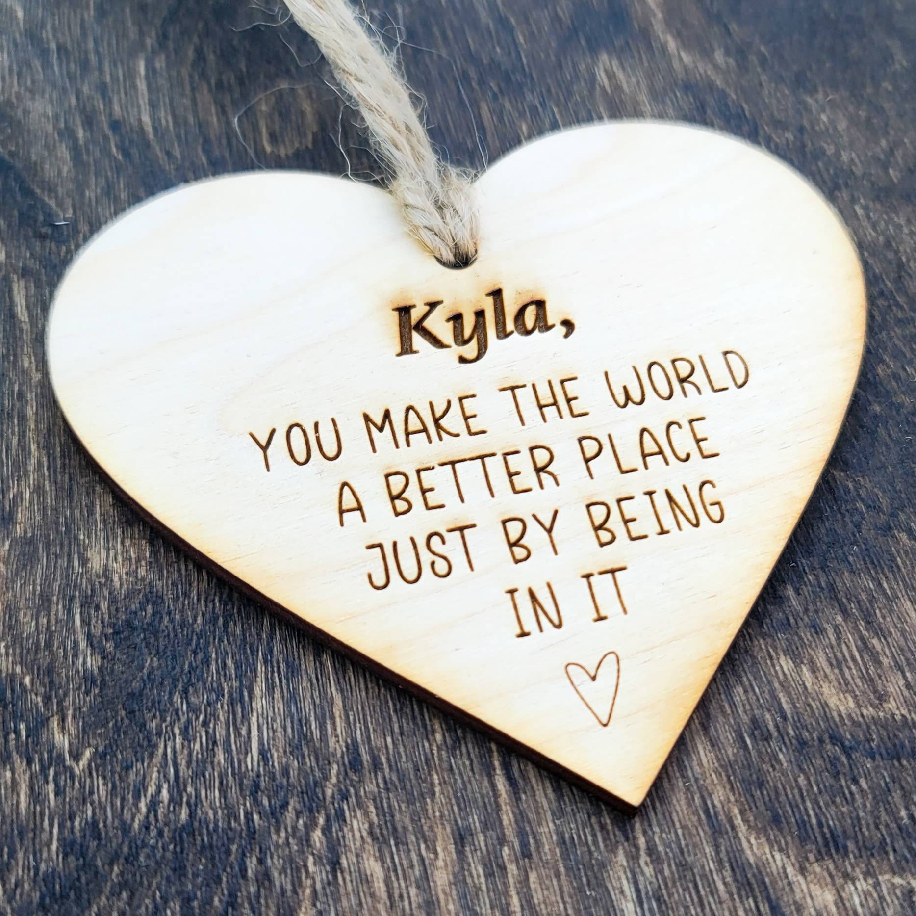 You Make the World a Better Place Country Christmas Ornament Chic Heart Gift for Friends