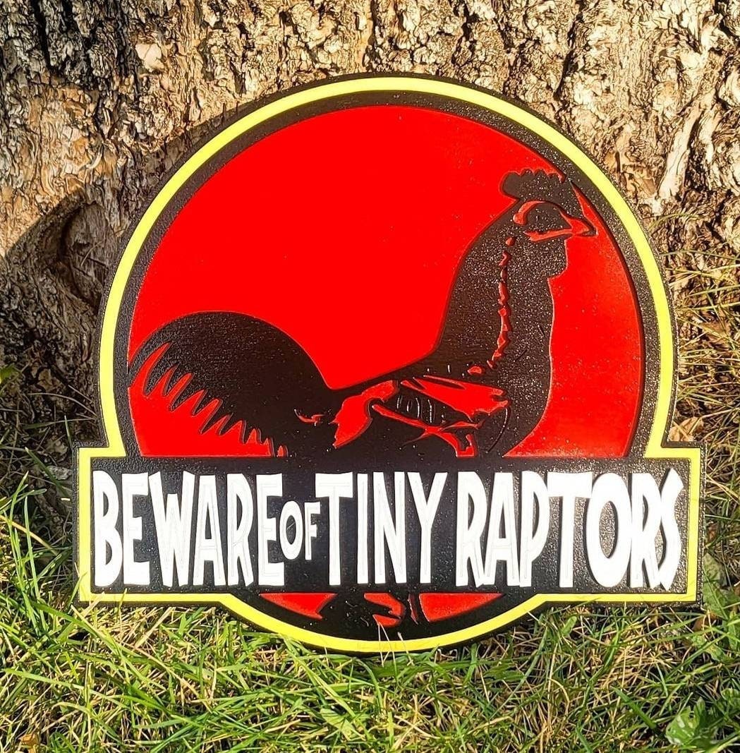 Chicken Coop Sign Jurassic Bawk T-Rex Dinosaur Outdoor Wood Chicken Coop Decor Farmhouse Backyard Chicken Coop Sign Made in the USA