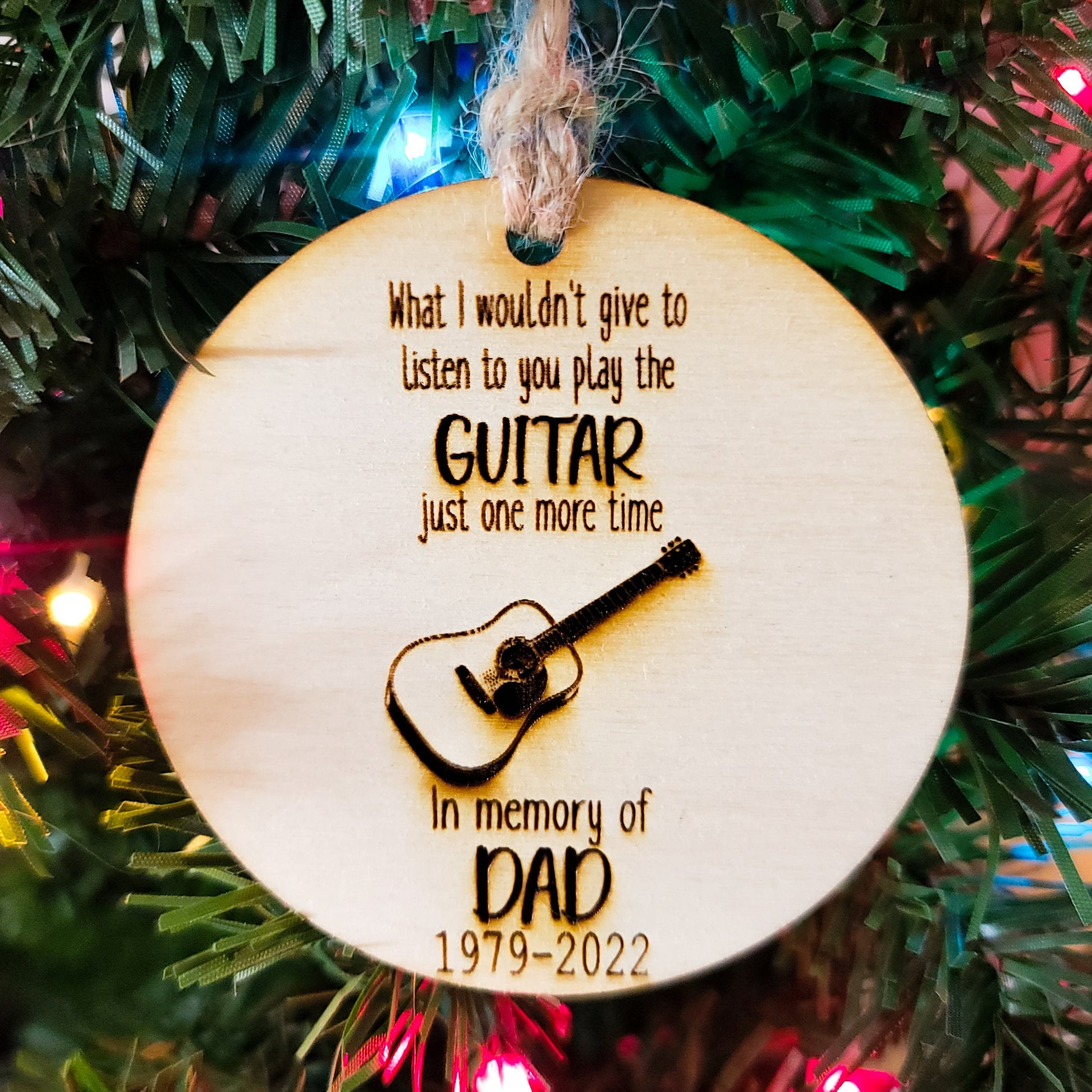 Guitar in Heaven Ornament Guitar Player Angel Memorial Christmas Tree