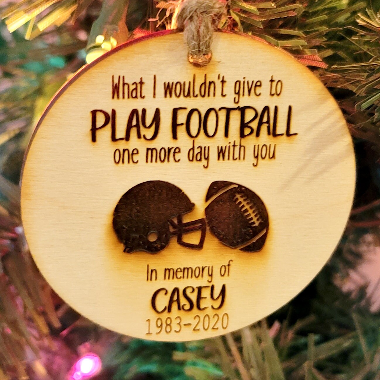 Football in Heaven Ornament Football Angel Memorial Christmas Tree