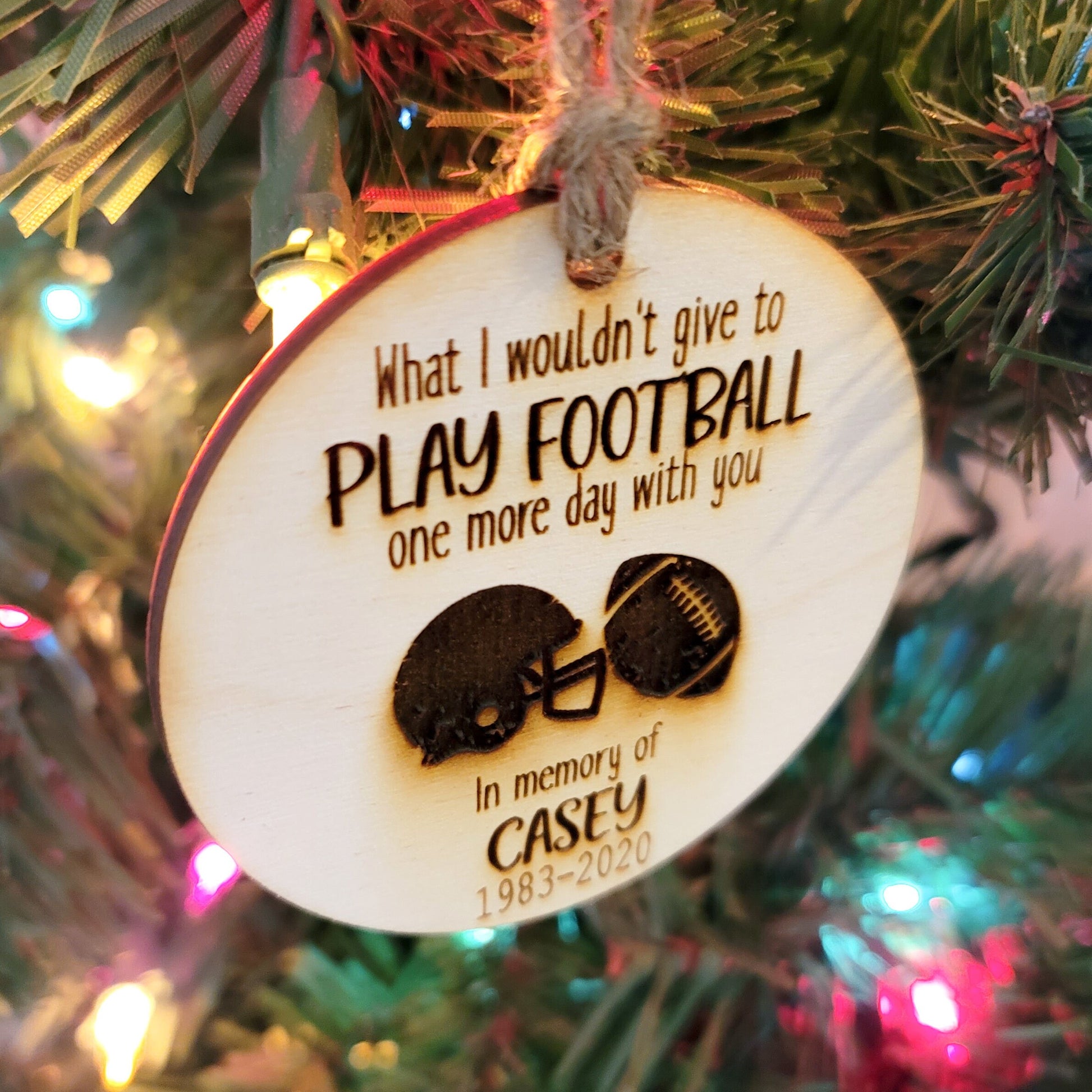 Football in Heaven Ornament Football Angel Memorial Christmas Tree