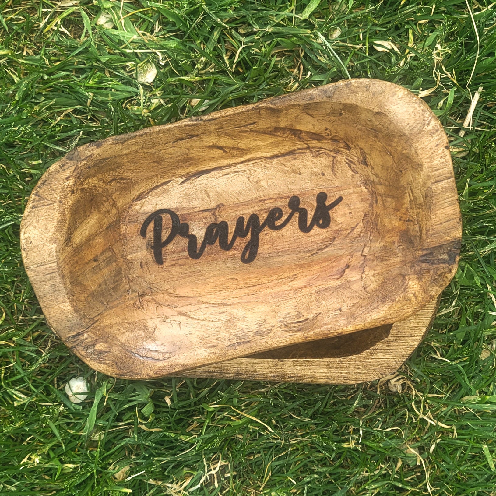 Prayers Engraved Wooden Hand Carved Dough Bowl Prayer Bowl Personalized Gift