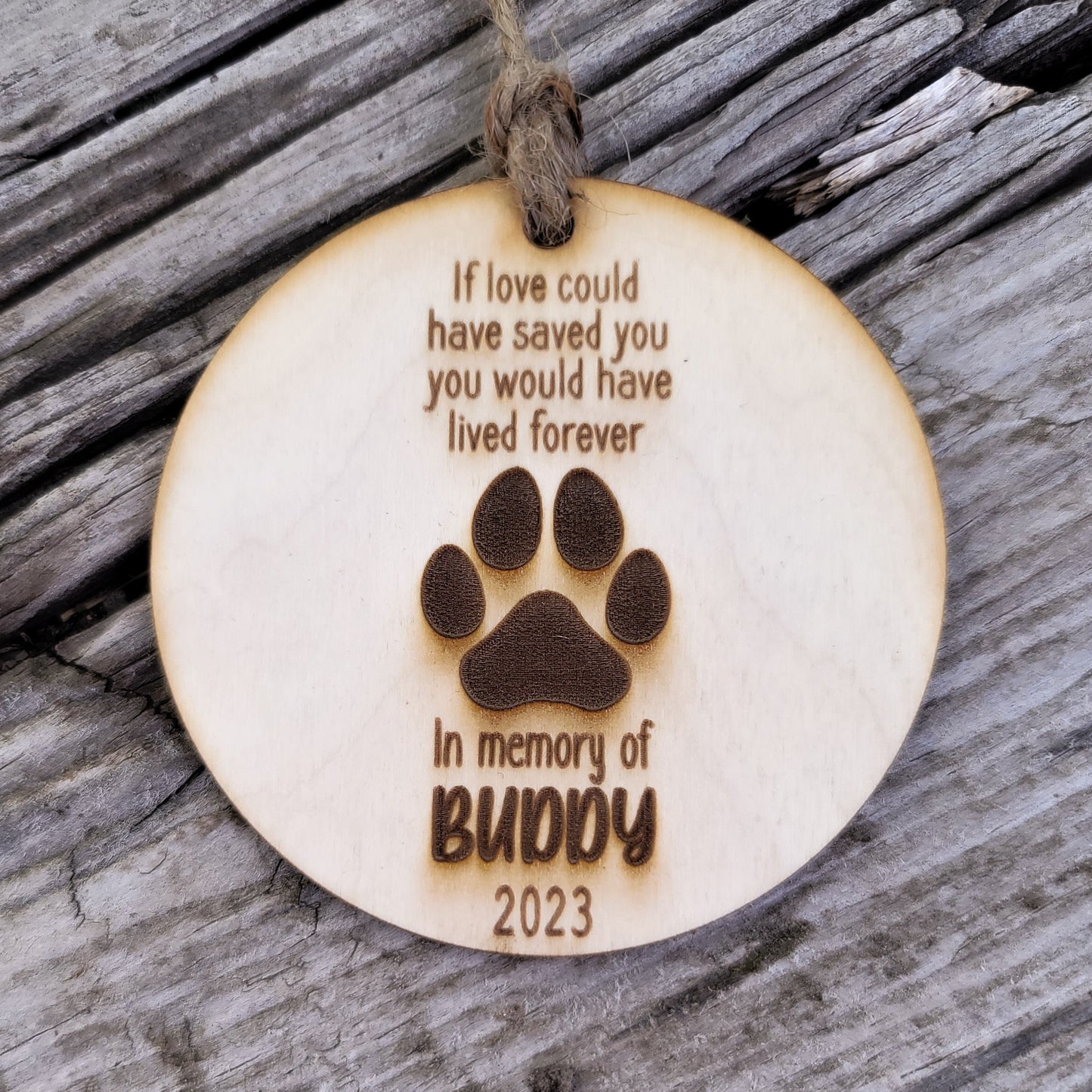 Dog Memorial Paw Print Ornament Farm Pet Angel Memorial Puppy Christmas Tree