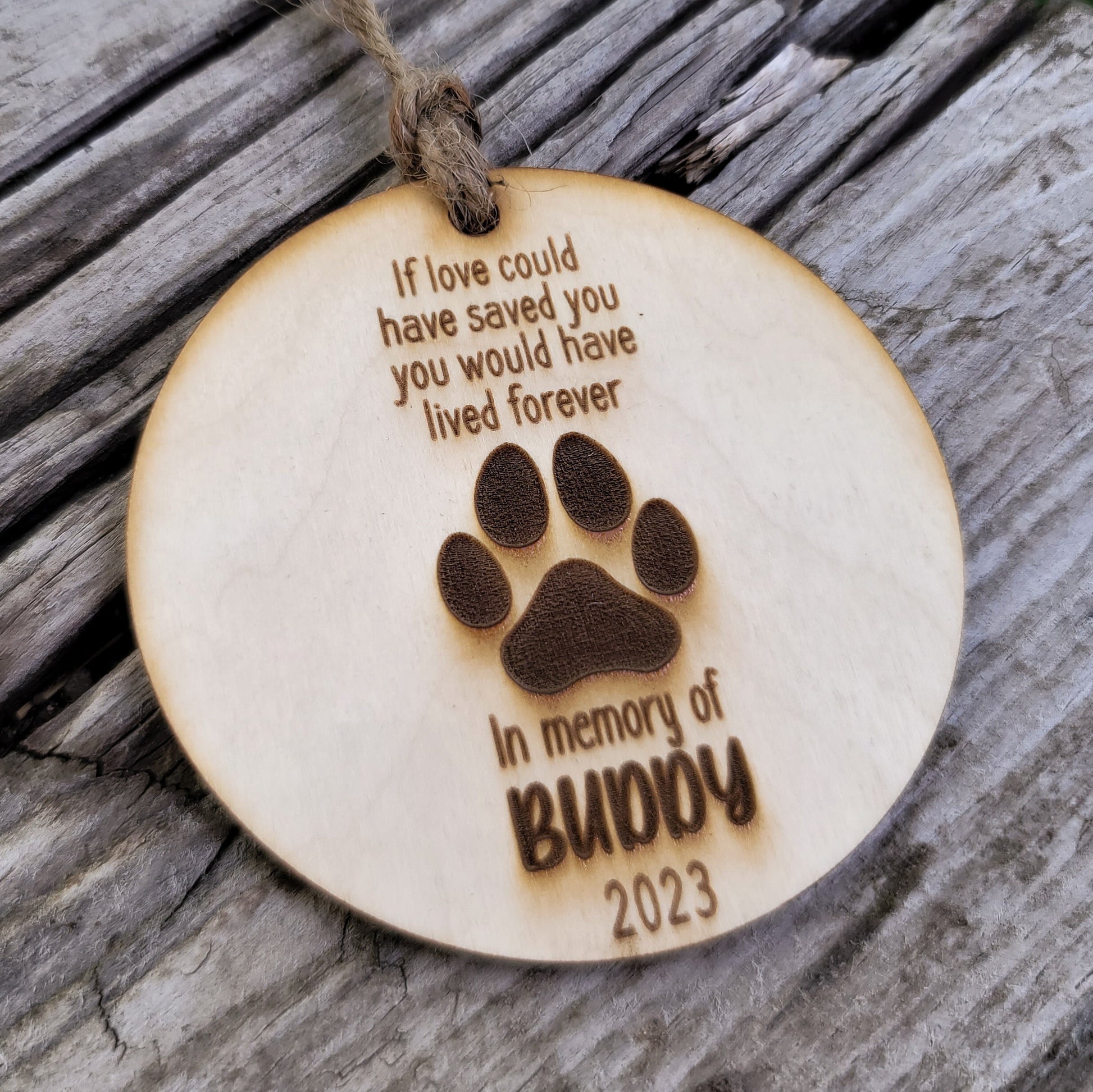 Dog Memorial Paw Print Ornament Farm Pet Angel Memorial Puppy Christmas Tree