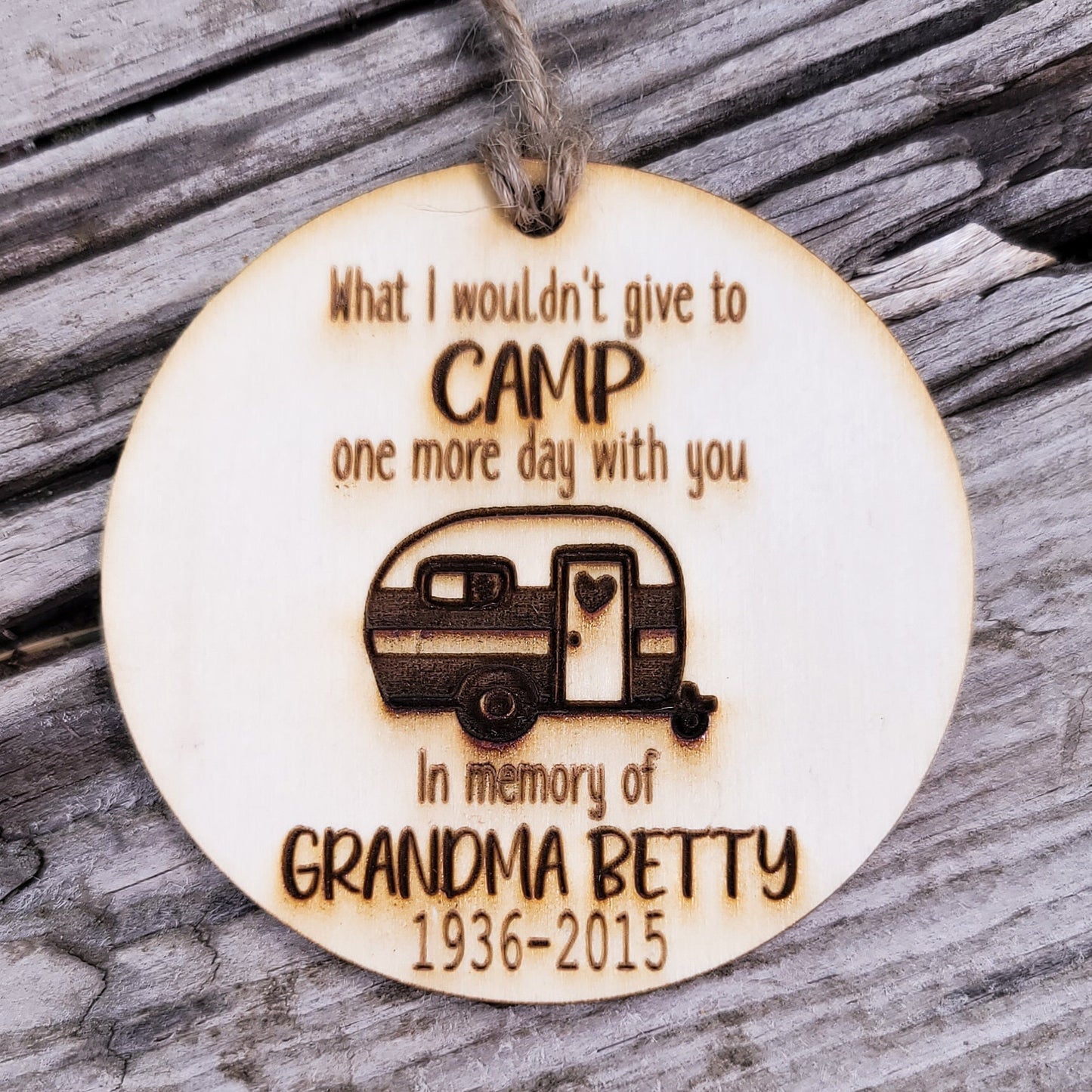 Camping in Heaven Ornament Camper Memories Angel Memorial Christmas Tree