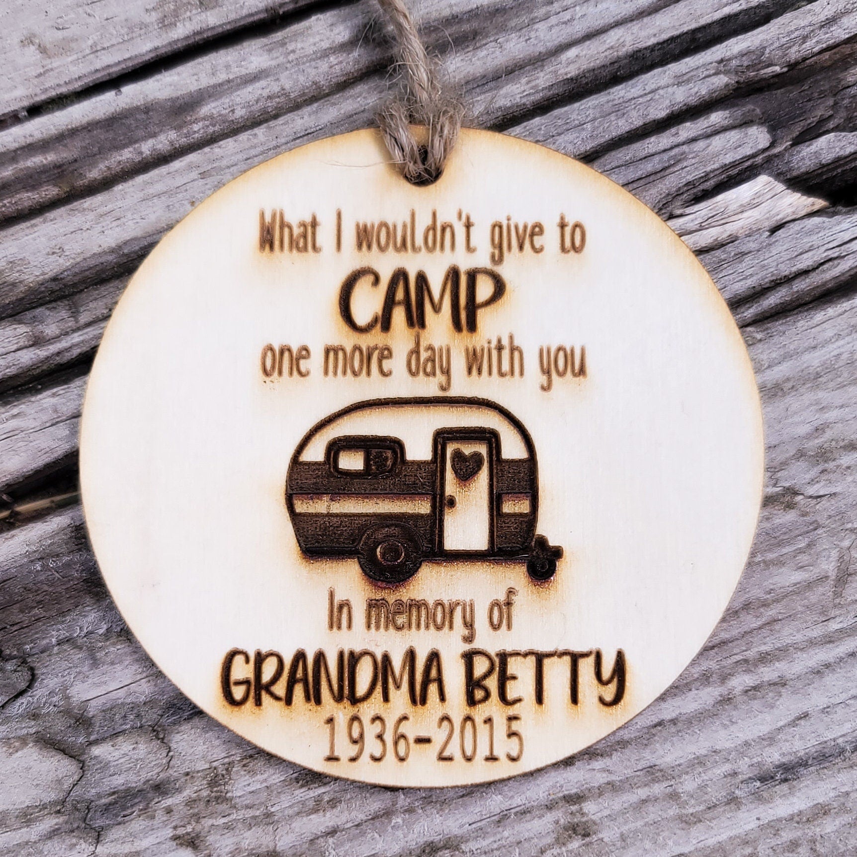 Camping in Heaven Ornament Camper Memories Angel Memorial Christmas Tree