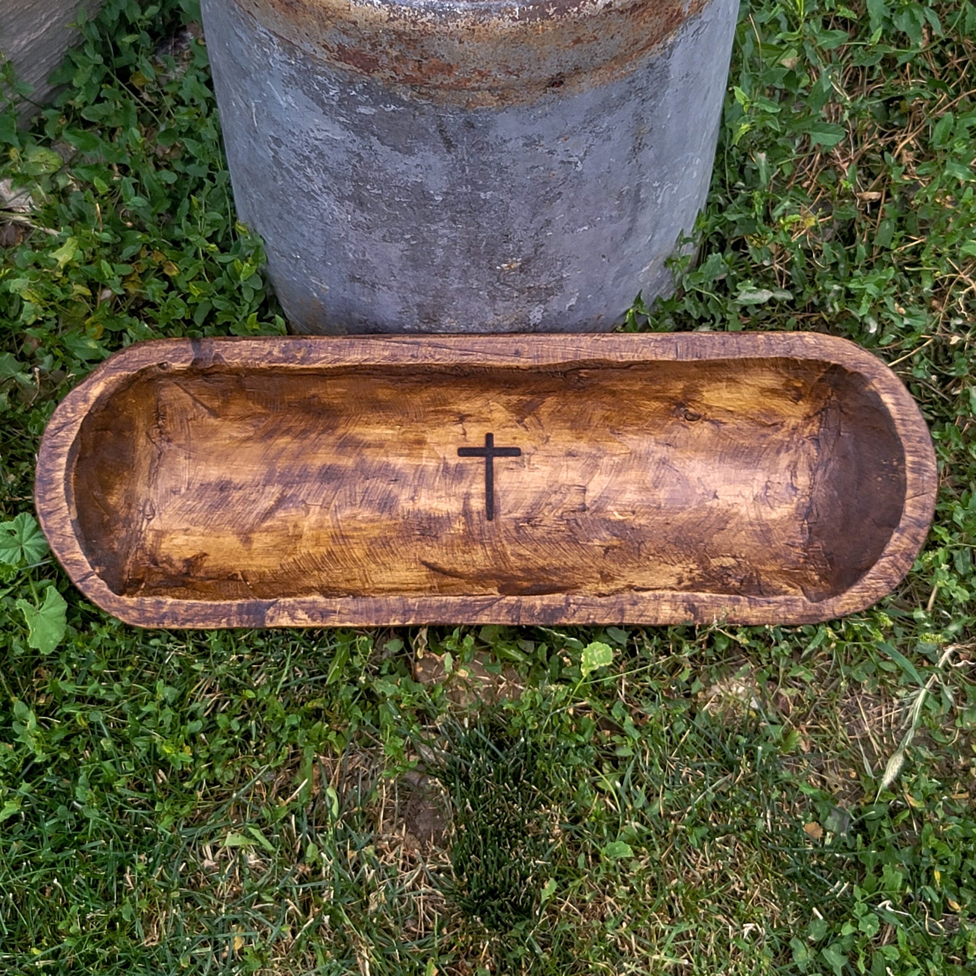 Christian Gift Rustic Cross Engraved Dough Bowl Family Heirloom Faith Gift He Lives Unique Wedding Gift For Friends Family Christmas Gift