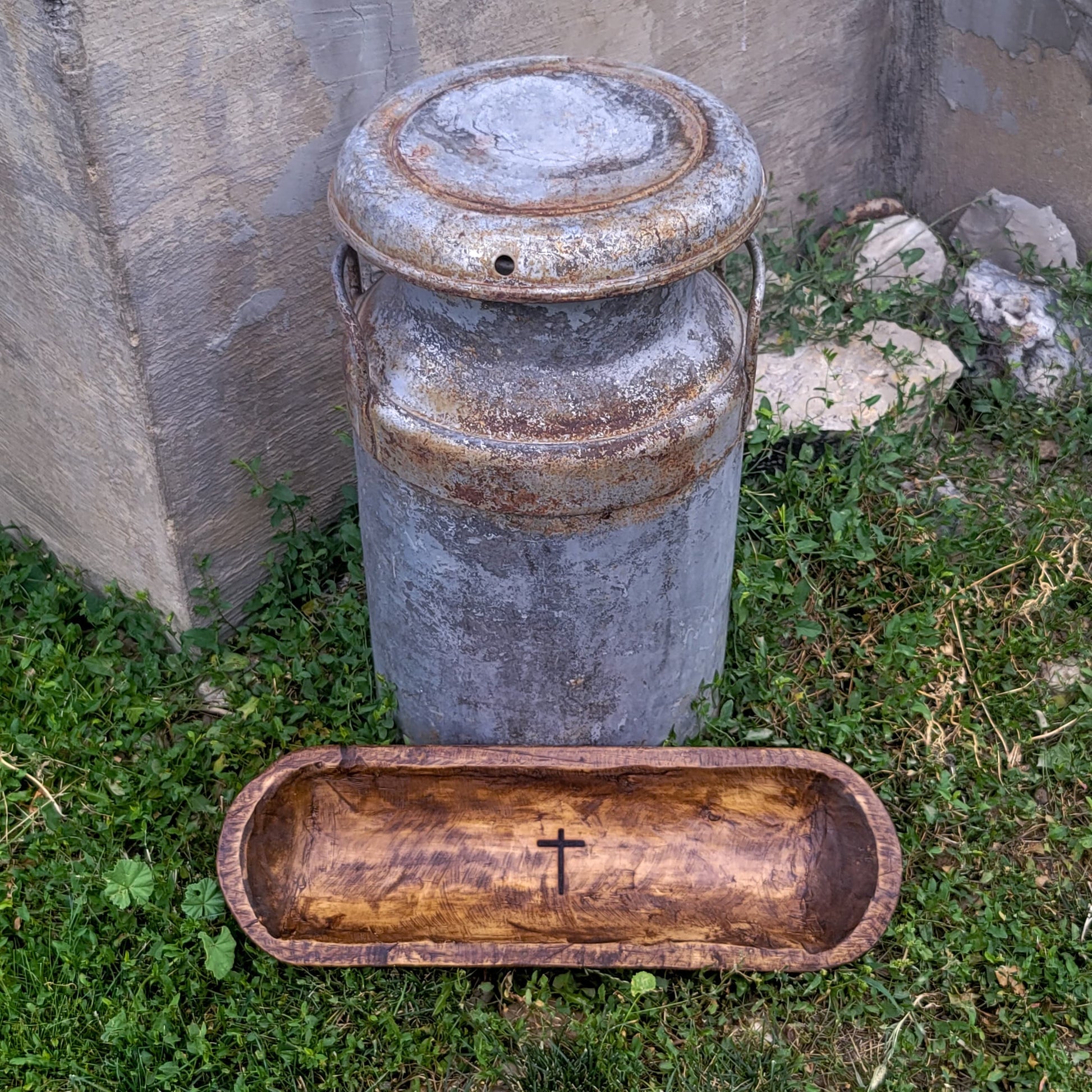 Christian Gift Rustic Cross Engraved Dough Bowl Family Heirloom Faith Gift He Lives Unique Wedding Gift For Friends Family Christmas Gift