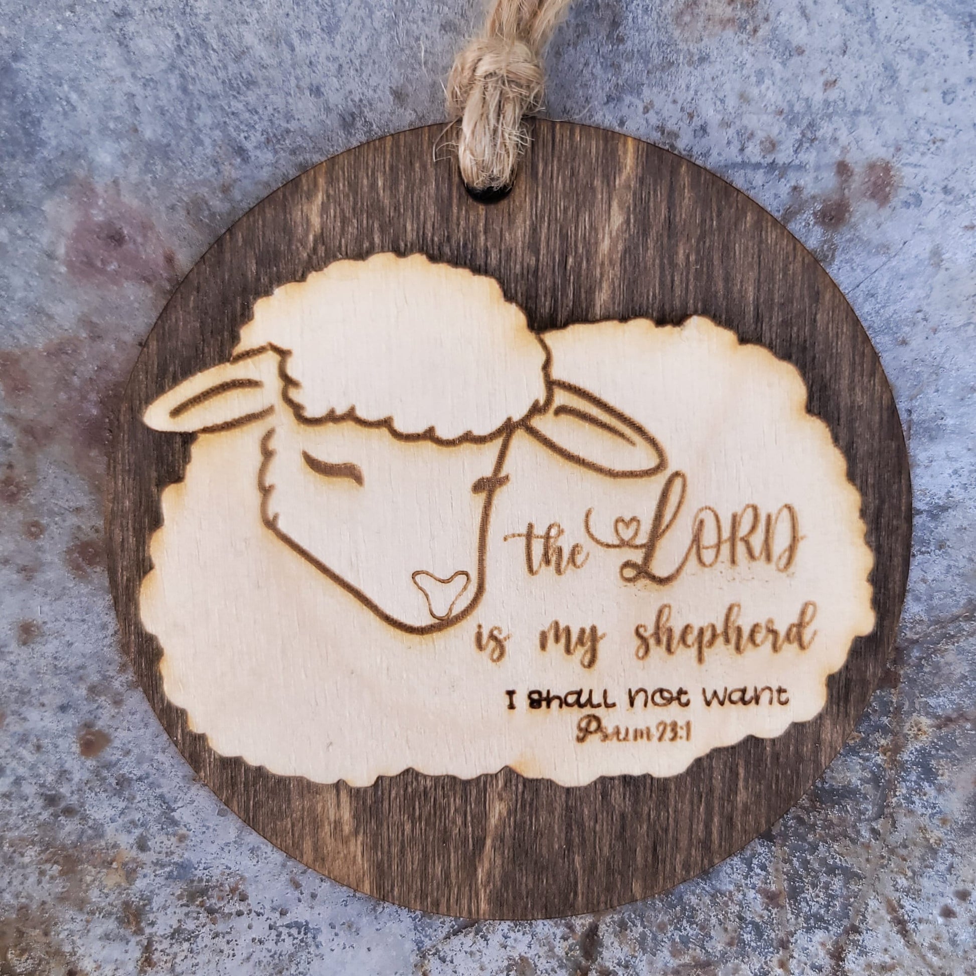 The Lord Is My Shepherd Ornament Psalm 23 Gift For Friend Church Gift Basket Faith Christian Christmas Gift Original Art Handmade in USA