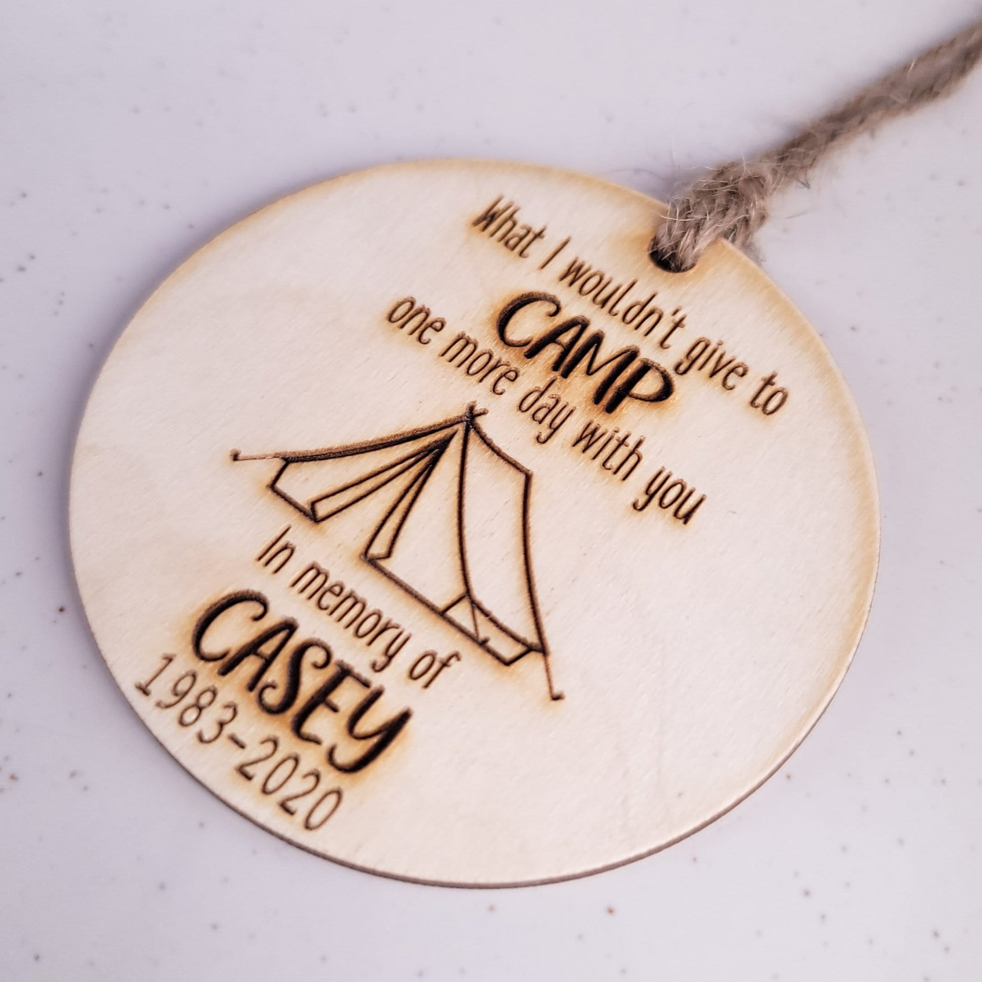 Camping in Heaven Ornament Tent Camp Memories Angel Memorial Christmas Tree