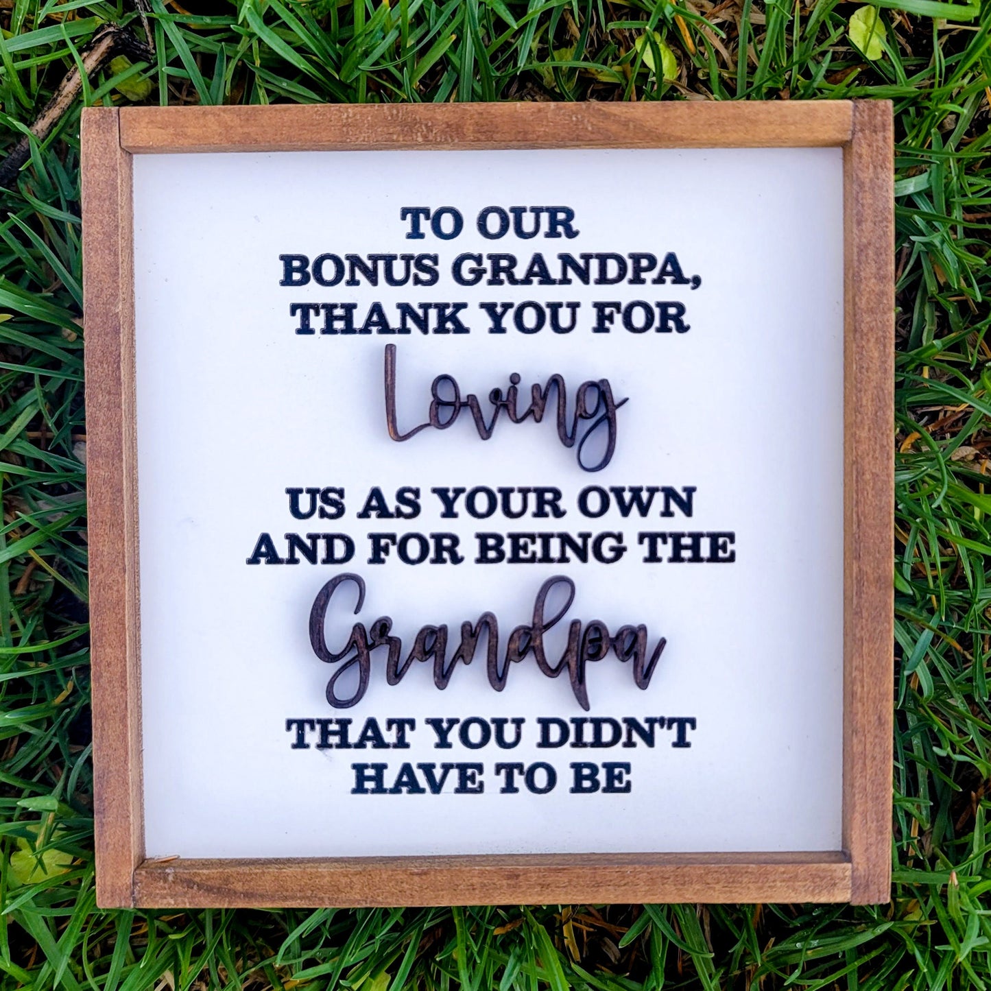 Bonus Grandpa Gift Sign Desk Sign Step Grandpa Papa Thank You Gift Christmas Gift for Step Grandpa Adopted Grandpa