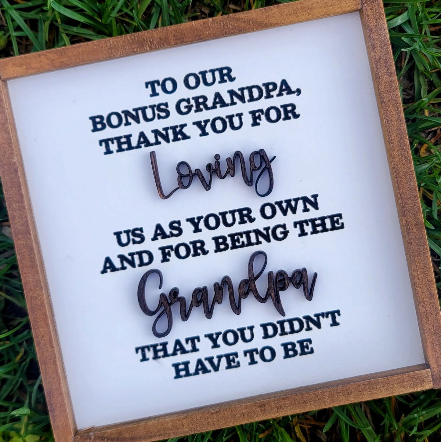 Bonus Grandpa Gift Sign Desk Sign Step Grandpa Papa Thank You Gift Christmas Gift for Step Grandpa Adopted Grandpa