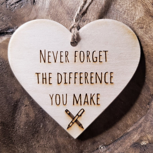 Teacher Christmas Ornament | Teacher Ornament | Teacher Appreciation | Never Forget The Difference You Make | Teacher Christmas Gifts