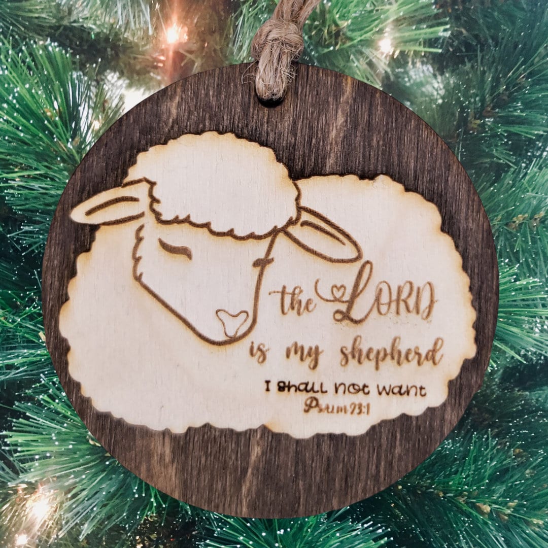 The Lord Is My Shepherd Ornament Psalm 23 Gift For Friend Church Gift Basket Faith Christian Christmas Gift Original Art Handmade in USA