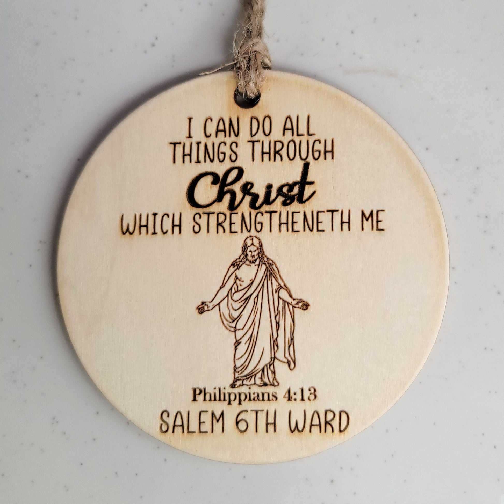 LDS Bulk Scripture Christmas Ornaments | Christus Statue | 2023 Theme | I Can Do All Things Through Christ | Ward Family Gifts Ward Party