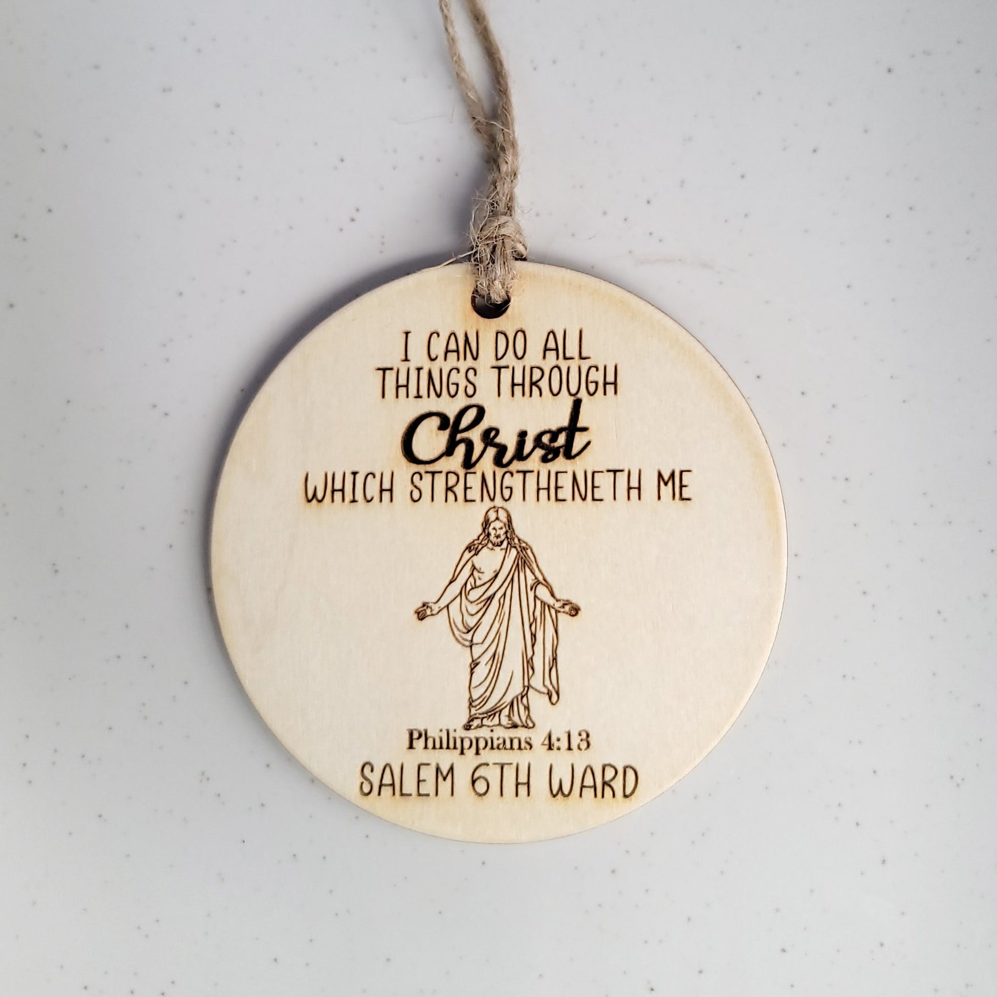 LDS Bulk Scripture Christmas Ornaments | Christus Statue | 2023 Theme | I Can Do All Things Through Christ | Ward Family Gifts Ward Party