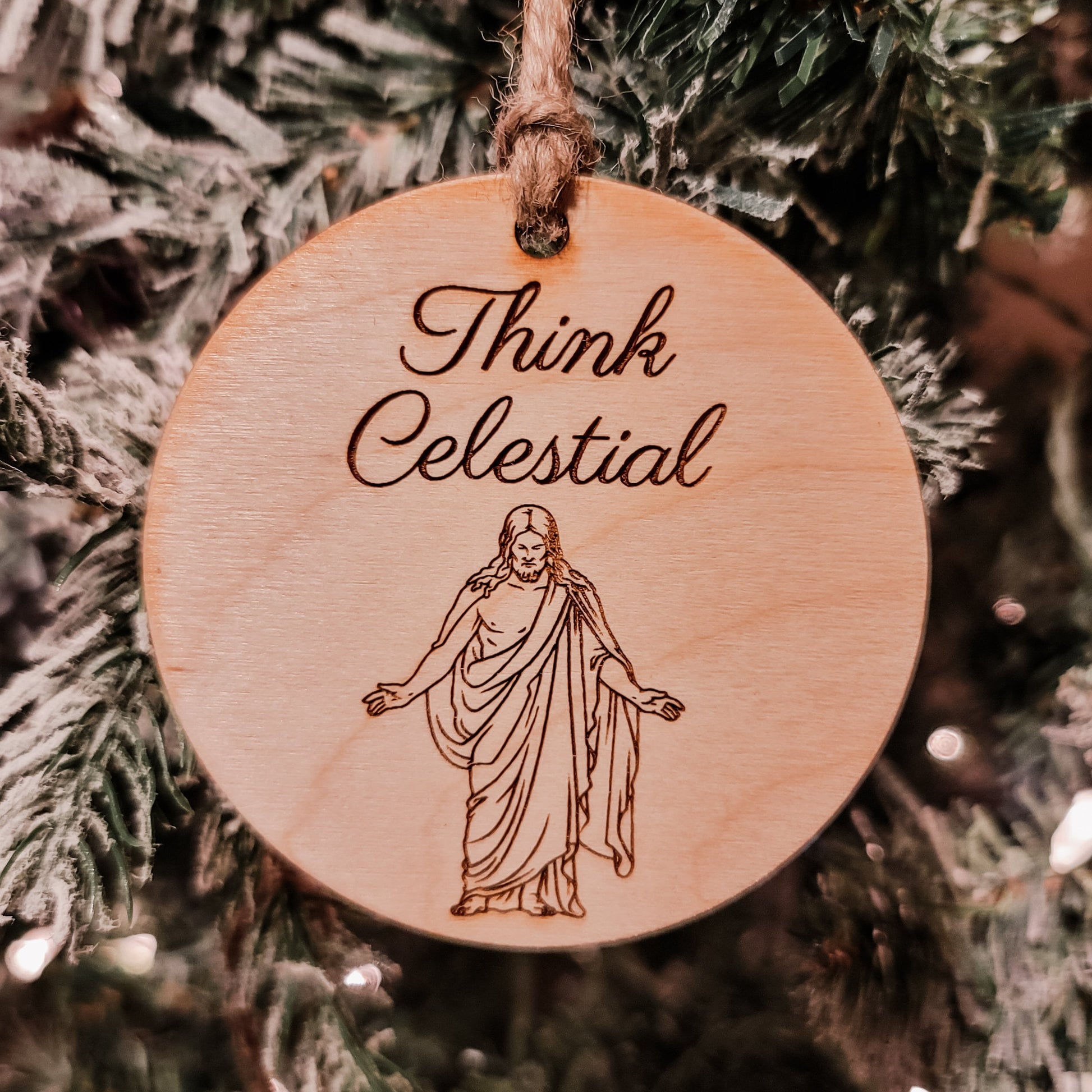 LDS Bulk Think Celestial Christmas Ornaments | Christus Statue | 2023 Theme | I Can Do All Things Through Christ | Ward Family Gifts Party