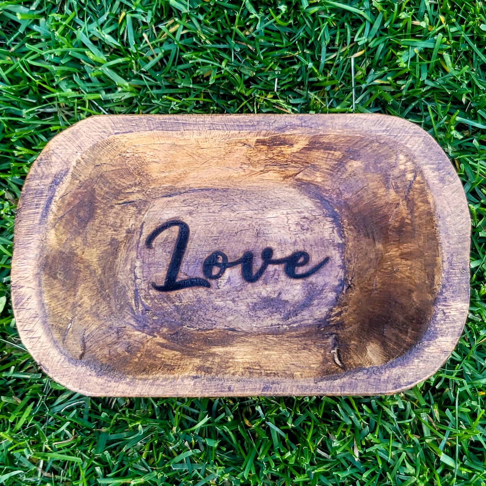 Love Doughbowl Wedding Gift Country Style Cottage Core Farmhouse Decor Gift For Grandma Wooden Bowl Engraved Prayer Bowl