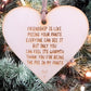 Simple rustic heart ornaments that reads: Friendship is like peeing your pants Everyone can see it but only you can feel its warmth Thank you for being the pee in my pants