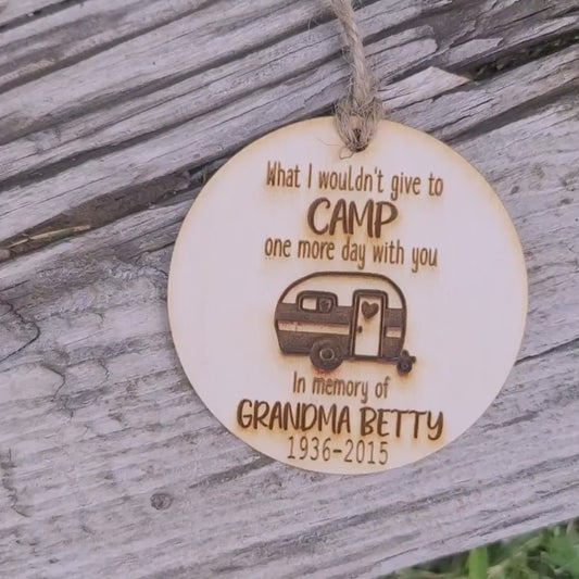 Camping in Heaven Ornament Camper Memories Angel Memorial Christmas Tree