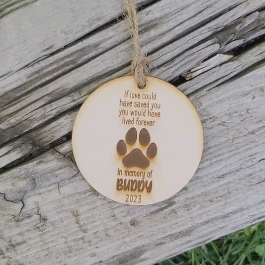 Dog Memorial Paw Print Ornament Farm Pet Angel Memorial Puppy Christmas Tree