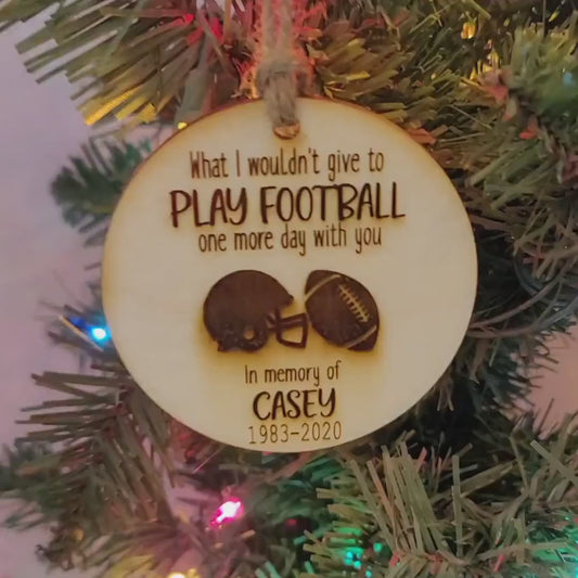 Football in Heaven Ornament Football Angel Memorial Christmas Tree