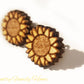 Sunflower Engraved Stud Earrings