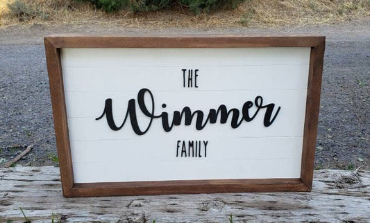 Last Name Family Farmhouse Sign