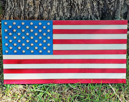 Wooden American Flag Sign