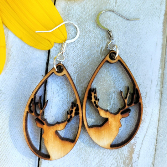 Deer Wood Earrings
