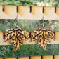 Wood Maple Leaf Earrings