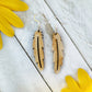 Wood Feather Earrings