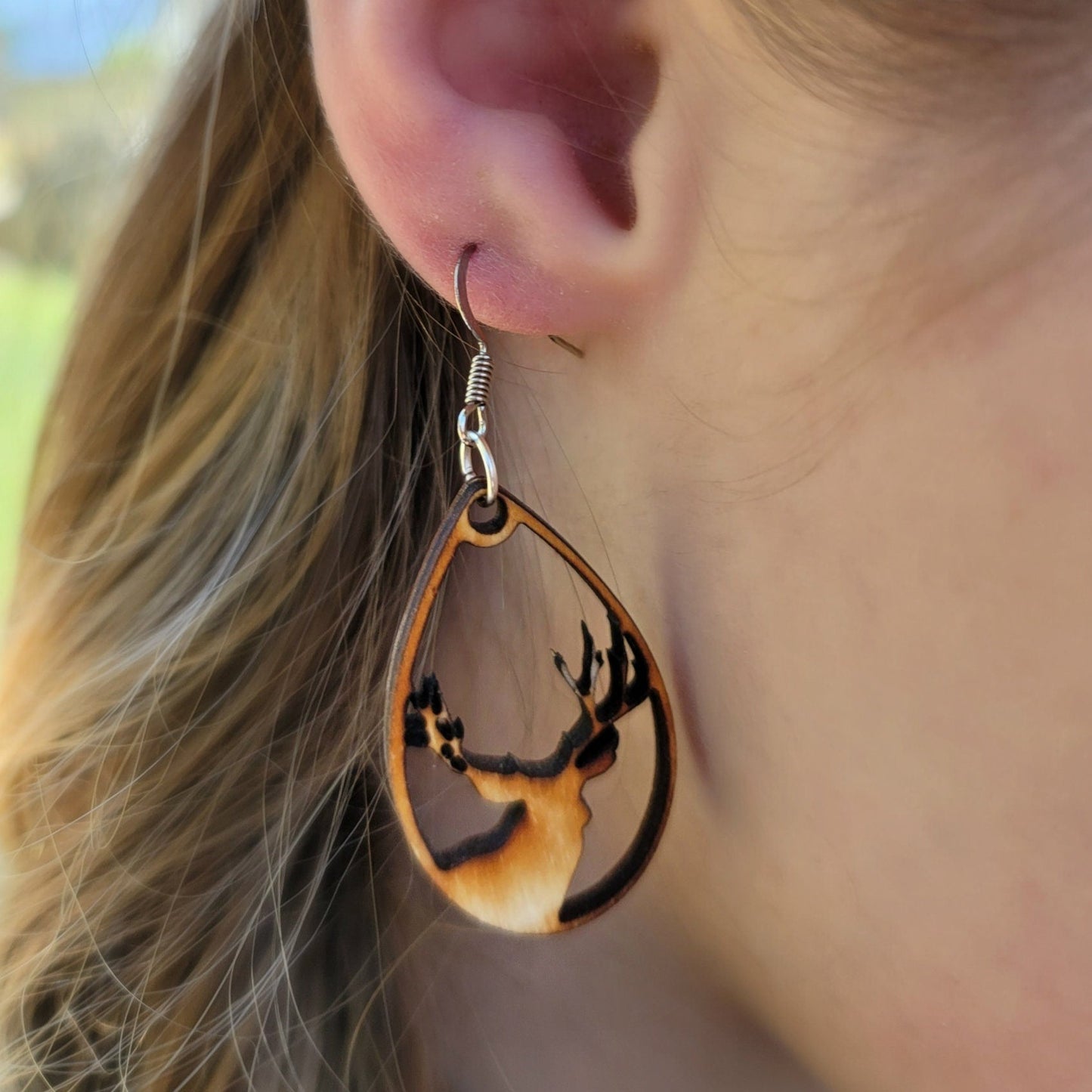 Deer Wood Earrings