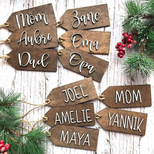 Wooden Stocking Nametags Farmhouse Style