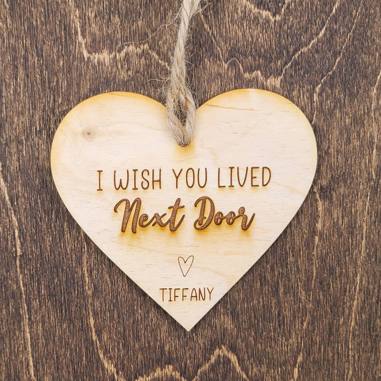 I Wish You Lived Next Door Country Christmas Ornament Chic Heart Best Friend Gift for Long Distant Friends