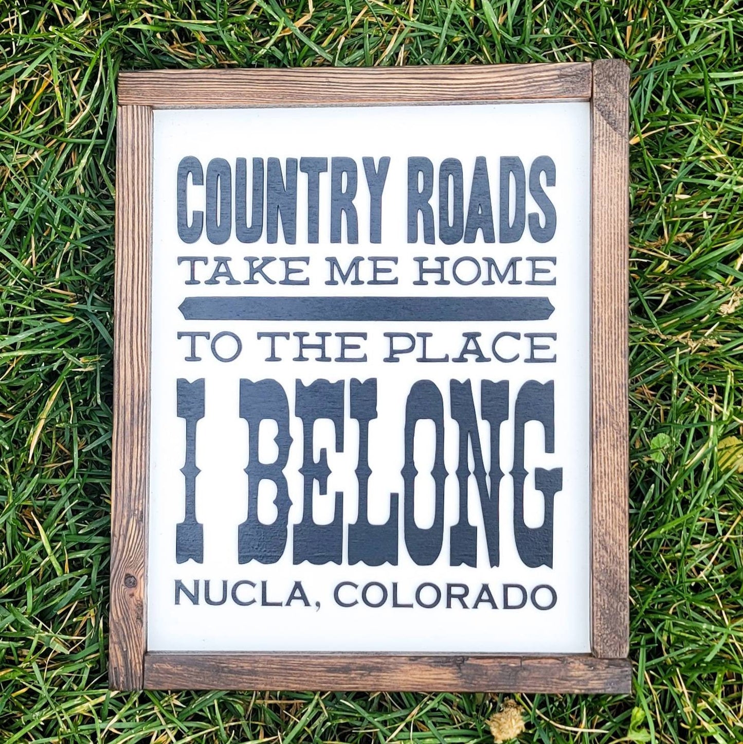 Country Roads Take Me Home Personalized Framed Sign