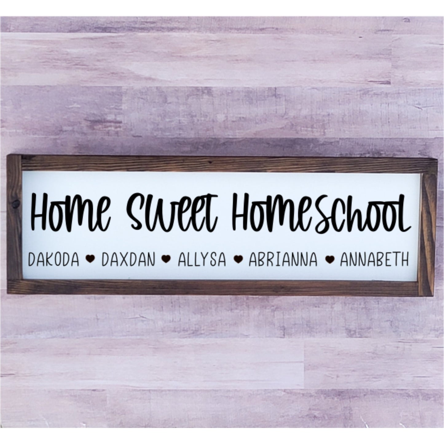 Home Sweet Homeschool Personalized Wooden Sign