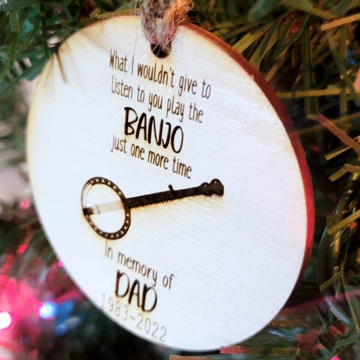 Banjo in Heaven Ornament Banjo Player Angel Memorial Christmas Tree