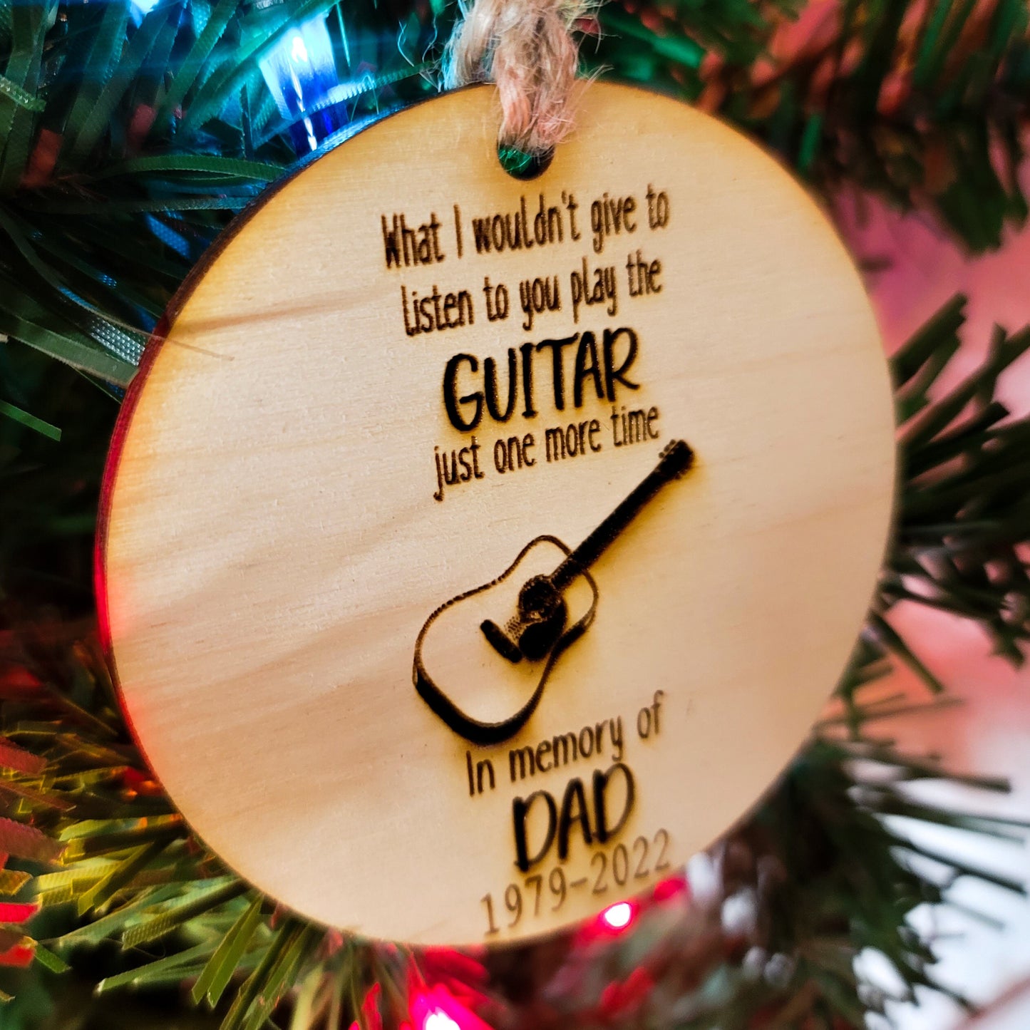 Guitar in Heaven Ornament Guitar Player Angel Memorial Christmas Tree