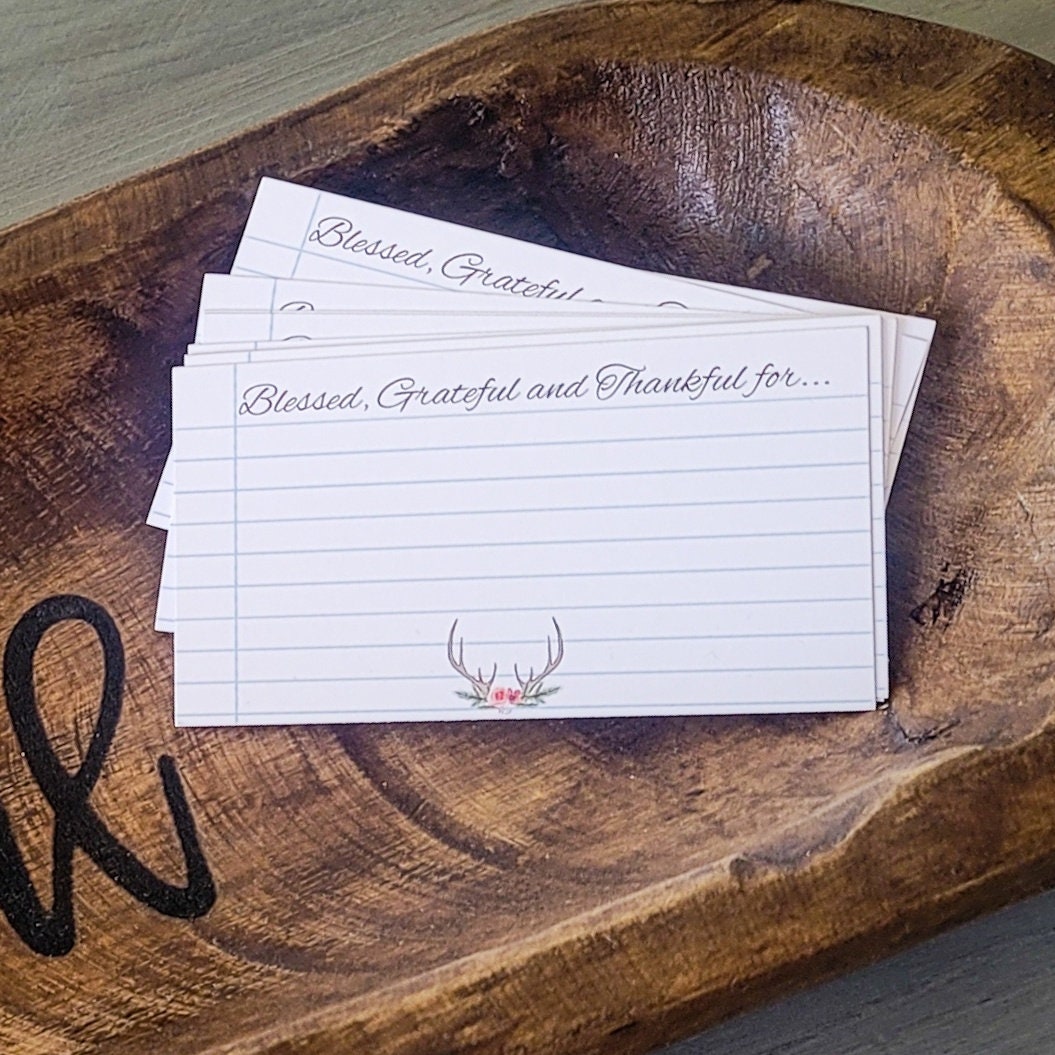 Wooden Hand Carved Dough Bowl Thanksgiving Tradition With Blessing Gratitude Cards Thankful Family Table Display