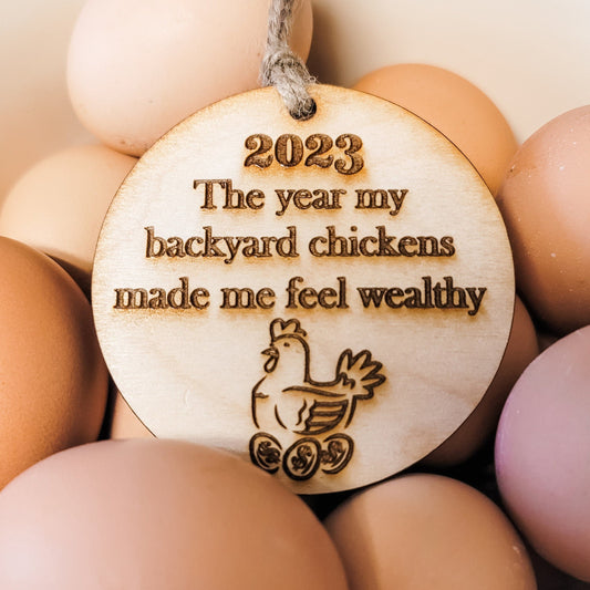 2023 Chicken Ornament Backyard Chickens Egg Shortage Homestead Feel Wealthy Christmas Ornament Farmer Gift