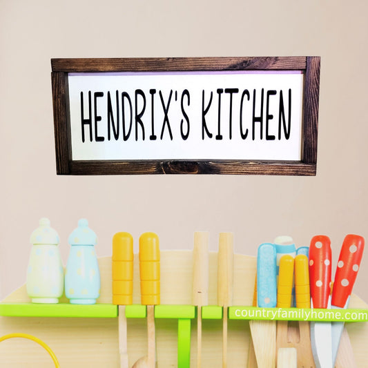 Personalized Child Toy Kitchen Sign Play Room Farmhouse Decor for Children's Room Country Kids