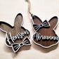Wooden Easter Basket Tag Bow Nametag Cutouts Gift Tag Easter Tags Monogram Decorations