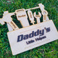 Daddy's Little Helpers Tool Set Grandpa Papa Dad Father's Day Birthday Sign Personalized Customized Workshop Wood Gift For Him 1-5 Names